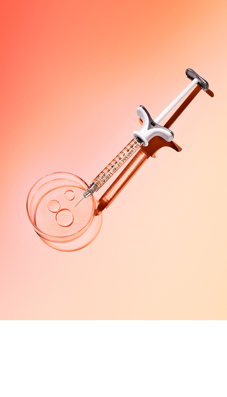 Juvederm syringe and dish